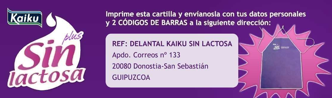 delantal gratis kaiku sin lactosa