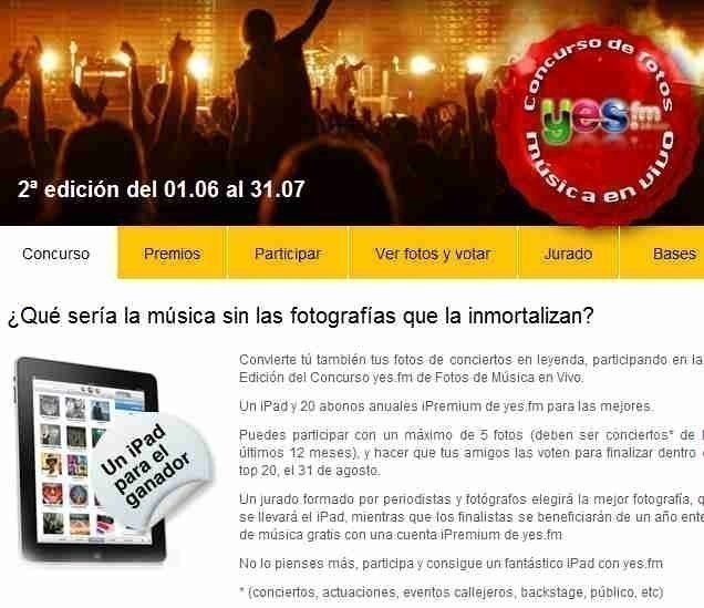 Concurso de fotos Yes FM Ganar Ipad Gratis