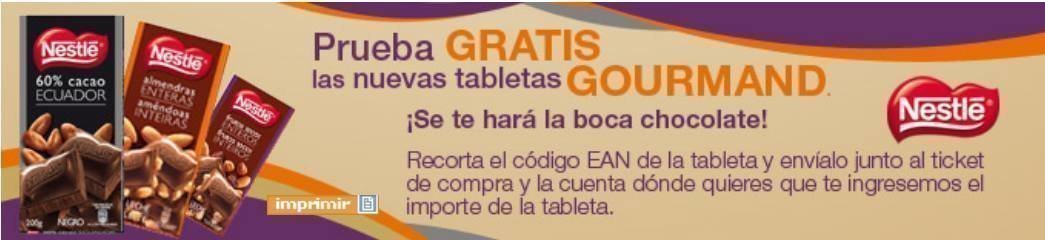 Muestras Gratis de Chocolate Nestle Gourmand