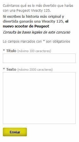Sorteo de moto Peugeot 125 cc