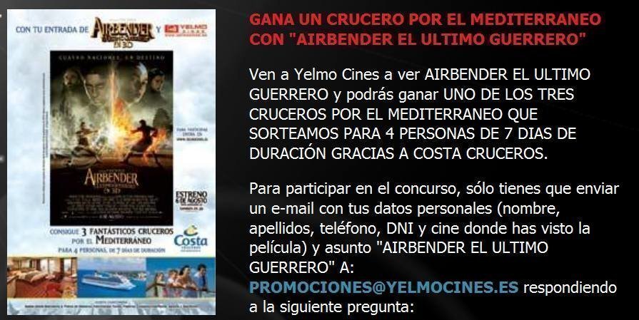 Concurso Airbender Cruceros Mediterraneo