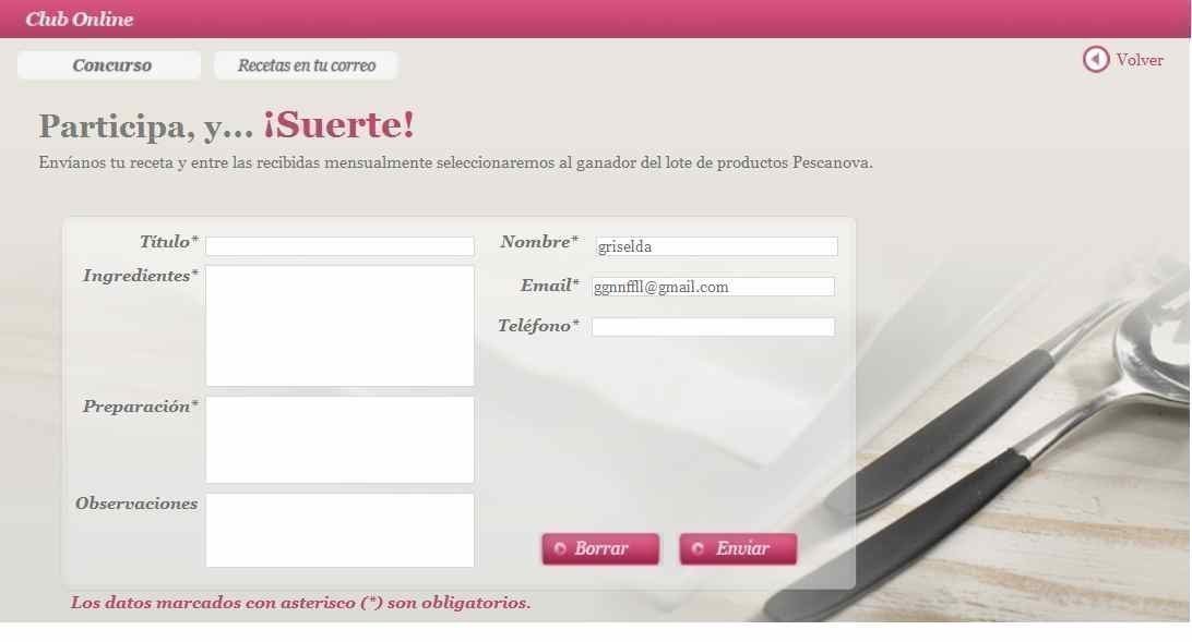 Concurso de recetas Pescanova