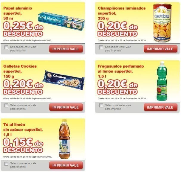 Cupones descuento supermercado