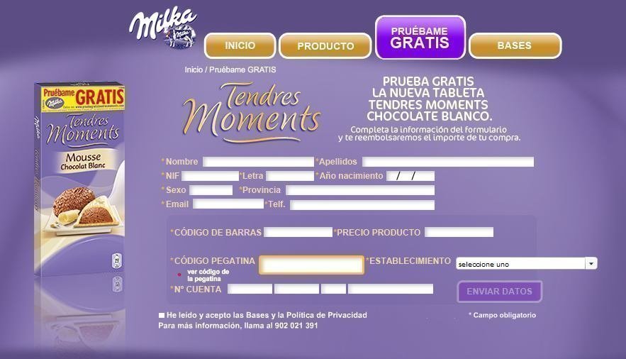 Muestras Gratis de Chocolate Milka