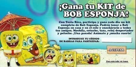 Sorteo kit bob esponja nickelodeon