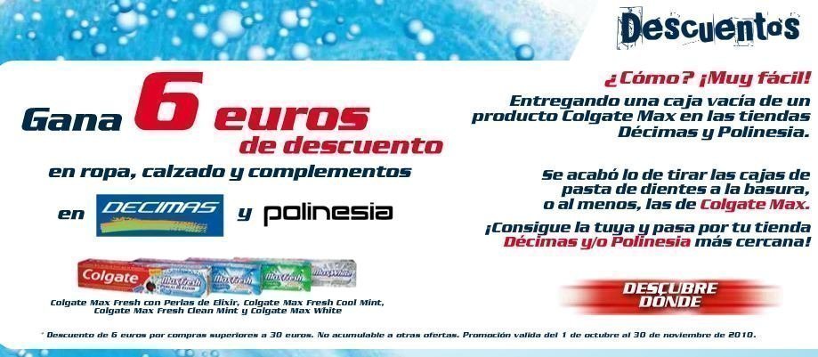 Cupones descuento Decimas Colgate