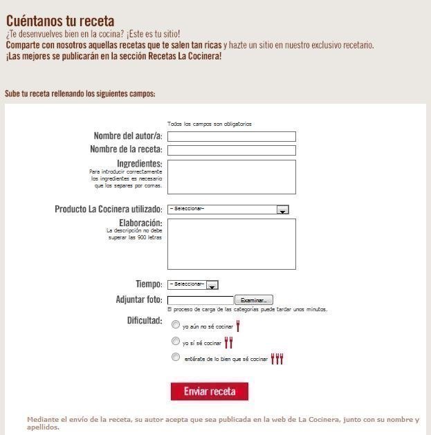 Concurso de Recetas La Cocinera