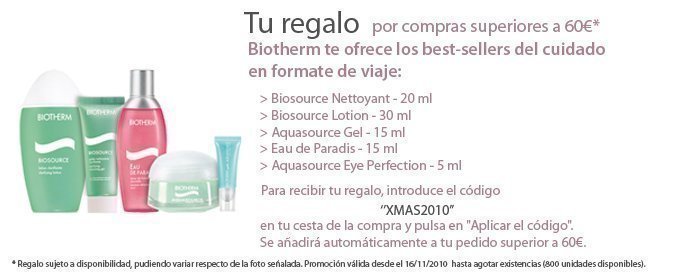 Promocion Exclusiva en internet de Biotherm