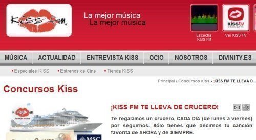 Sorteo de Cruceros de Kiss FM