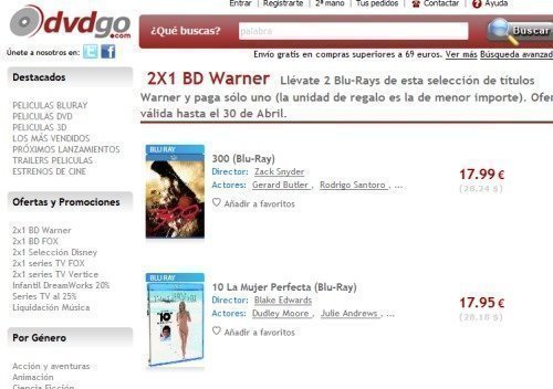 Oferta 2x1 Blu Ray