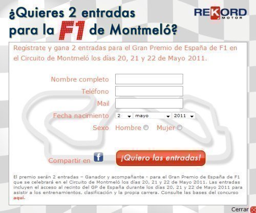 Concurso Entradas F1