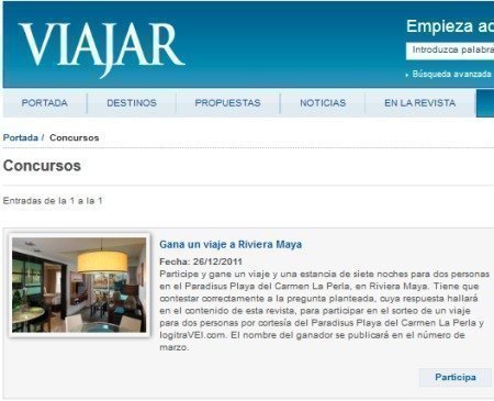 Sorteo de viaje a Riviera Maya