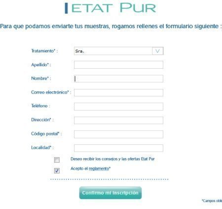 Muestras Gratis Etat Pur