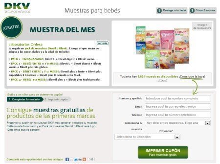 Muestras Gratis para Bebes de Ordesa y DKV Seguros