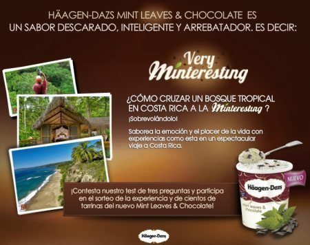 Sorteo de viaje a Costa Rica de Haagen Dazs