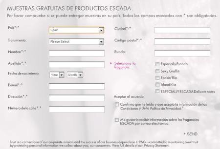Muestras Gratuitas de Perfume Escada