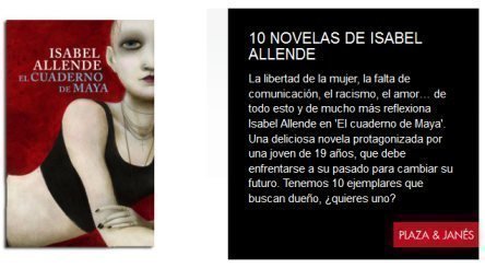 Sorteo de Novelas de Isabel Allende