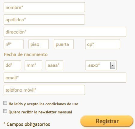Formulario para pedir muestras gratis de GLISS
