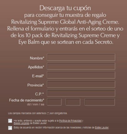 Muestras gratis Estee Lauder