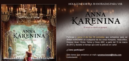 sorteo de entradas pelicula ana karenina