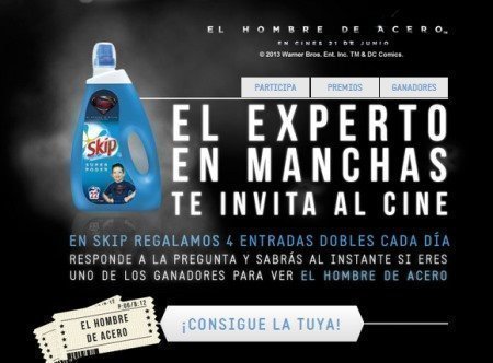 Premios Gratis Skip Entradas de cine El Hombre de Acero