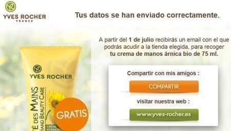 muestras gratis yves rocher