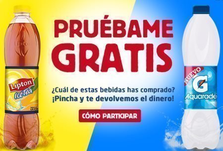 Muestras gratis Lipton Aquarade