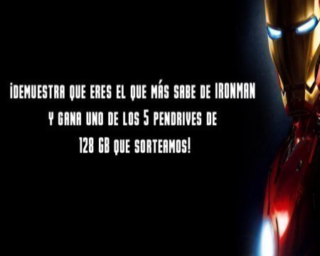 Sorteo Gratis Pendrive Ironman