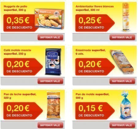 Cupones Descuento para Supermercados Supersol