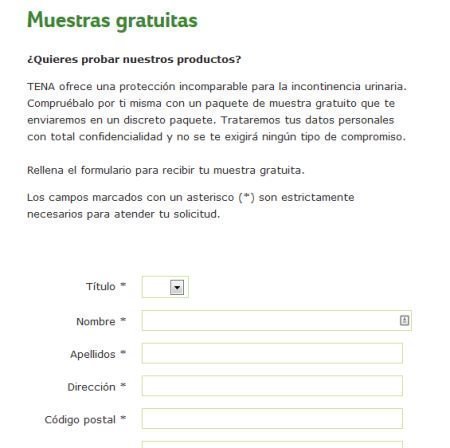 Muestras gratuitas Tena