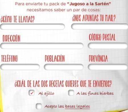 Muestras gratuitas de papeles condimentados para pollo