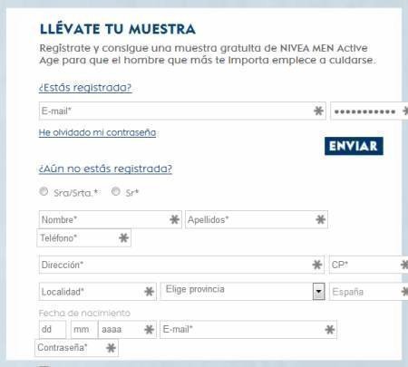 Muestras de Nivea Men