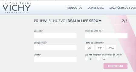 muestra gratis de vichy idealia