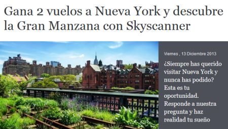 Sorteo Gratis de viaje a Nueva York