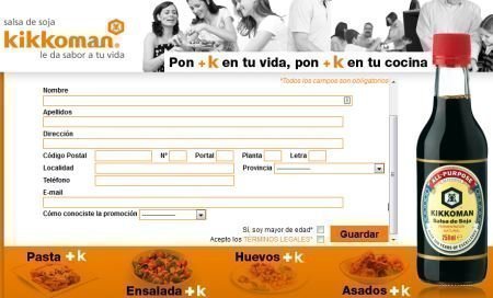 Muestras gratis de salsa de soja Kikkoman