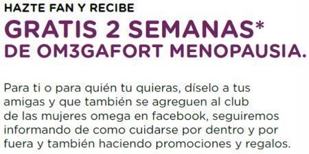 Muestras gratis Omega 3 menopausia