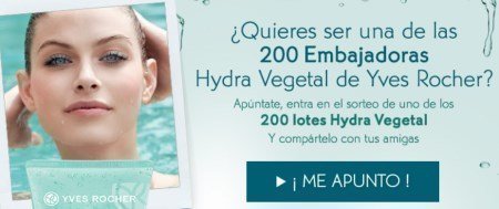 Muestras gratis de Hydra Vegetal de Yves Rocher