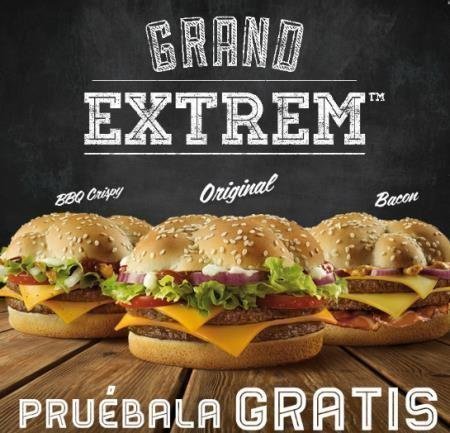 Muestras gratis de Hamburguesas Grand Extrem