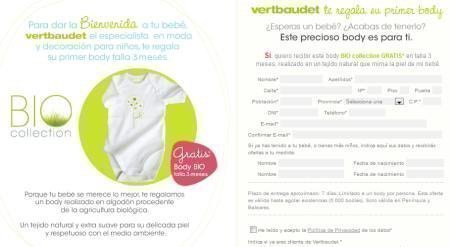 Muestras gratis de body para bebes