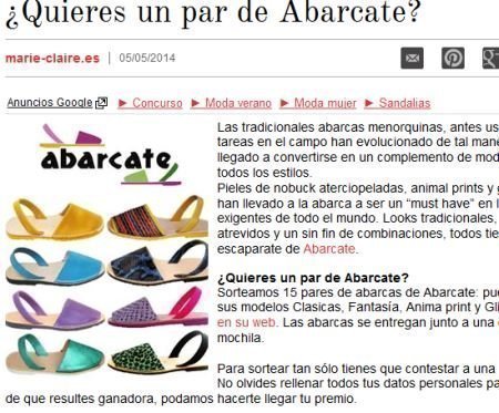 Sorteo Gratis de Abarcas Abarcate