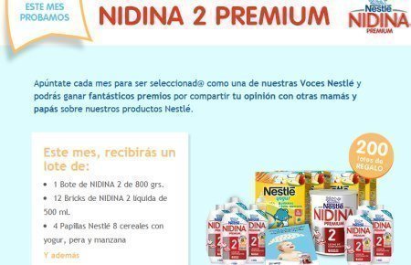 Muestras gratis Nidina Nestle