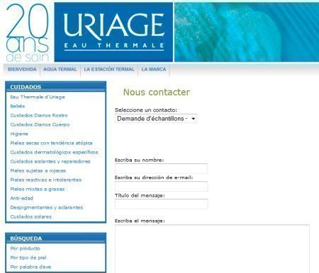 Muestras gratis de Uriage