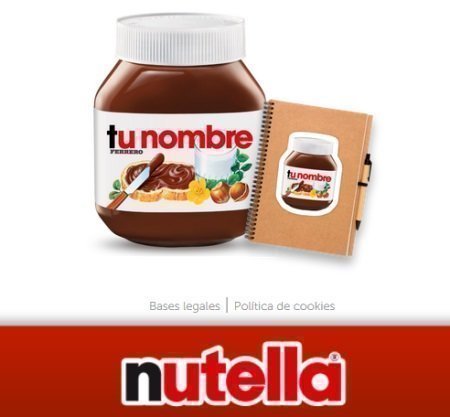 Muestras gratis etiquetas Nutella