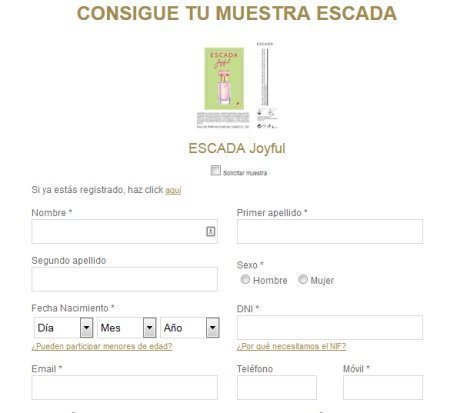 Muestras gratis Escada