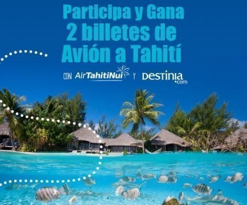 Sorteo gratis de viaje a Tahiti