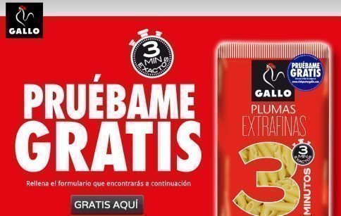 Probar productos gratis Pastas Gallo