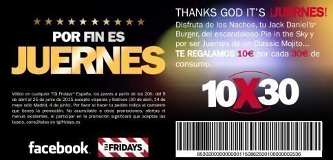 Cupones Descuento Fridays2x1