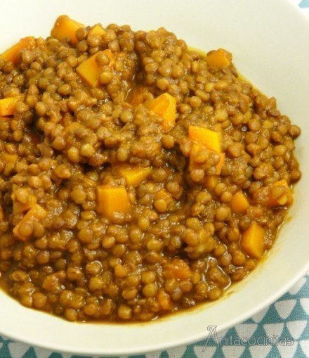 lentejas con calabaza