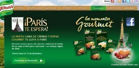 Sorteo de viaje a París de Knorr