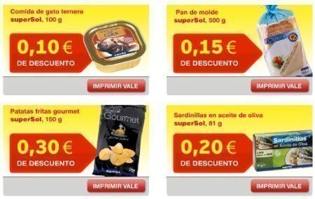 Cupones de descuento en supermercados